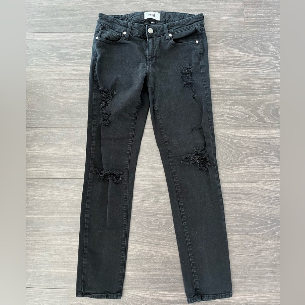 PAIGE| DISTRESSED SKYLINE ANKLE PEG